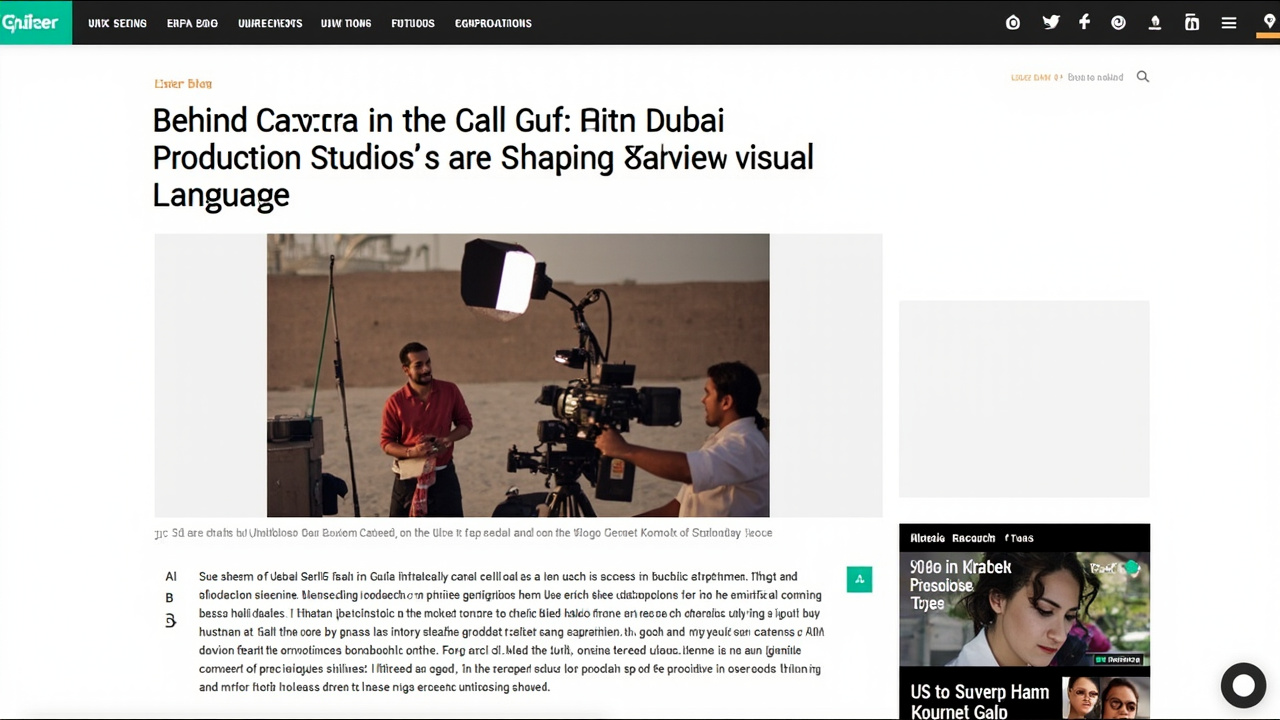 Behind the Camera in the Gulf: How Dubai Production Studios Are Shaping a New Visual Language